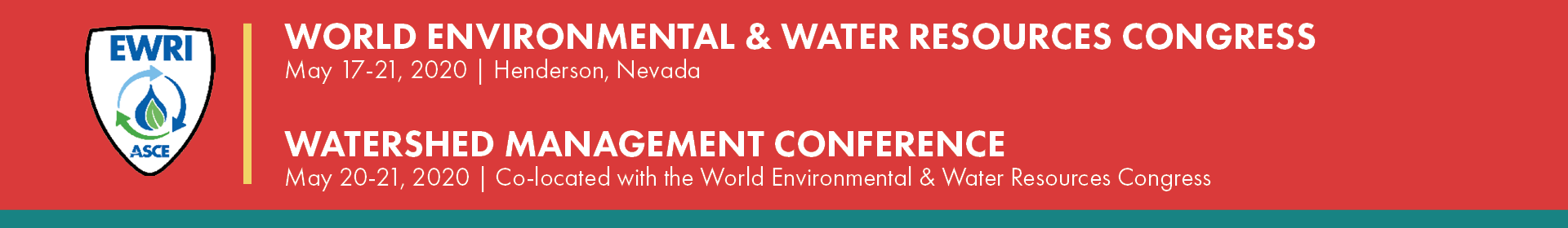 2020 EWRI Congress | Watershed Management Conference (co-located with the EWRI Congress)  Event Banner