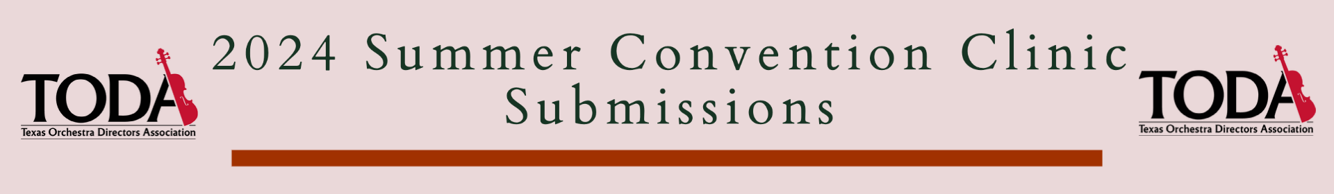 TODA 2024 Summer Convention Clinic and Invited Ensemble Submissions Event Banner