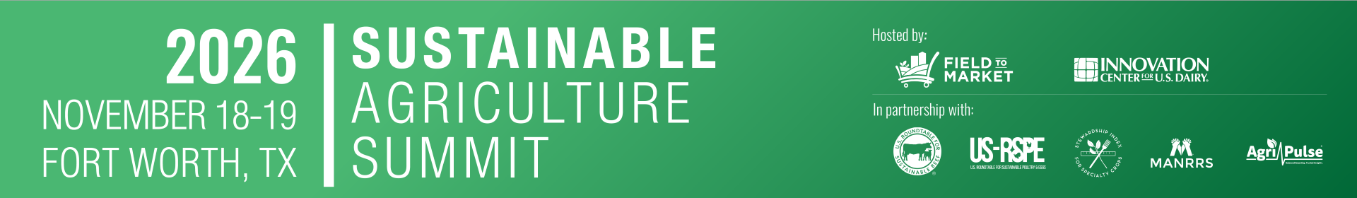 2026 Sustainable Agriculture Summit Event Banner