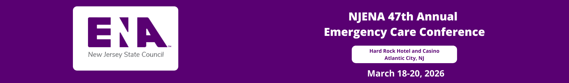 2026 NJENA Annual Emergency Care Conference Event Banner