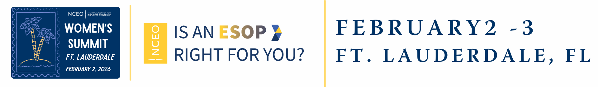 Is an ESOP Right for You Banner for San Diego w/ geometric arrows
