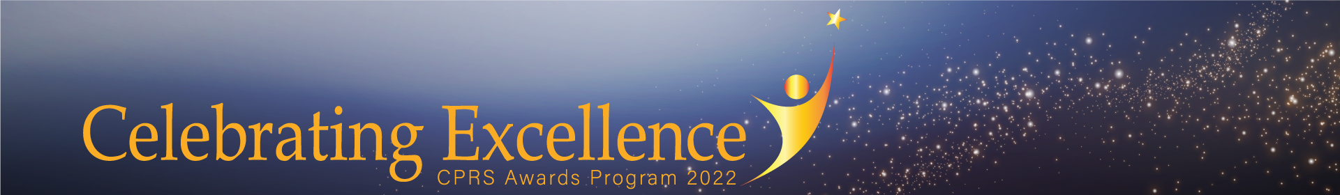 Celebrating Excellence CPRS Awards Program 2022 glittery banner