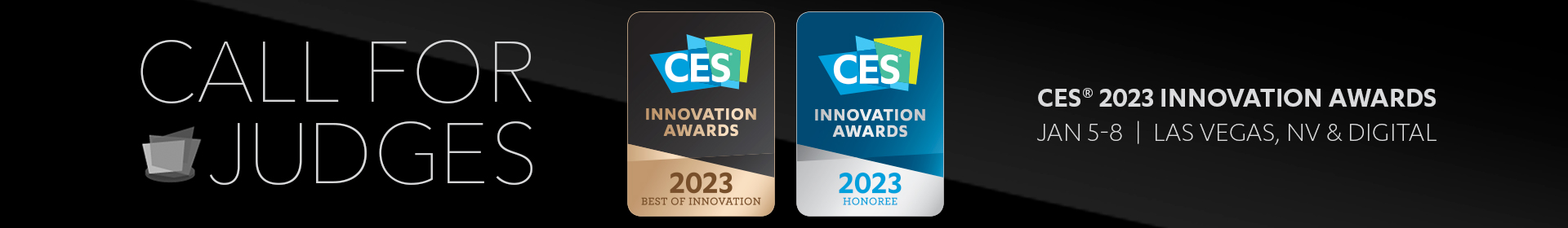 CES 2023 Innovation Awards - Call for Judges Event Banner