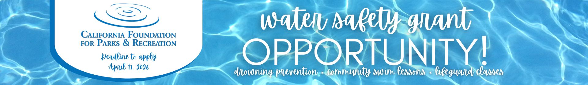 CFPR Water Safety Grant Program header