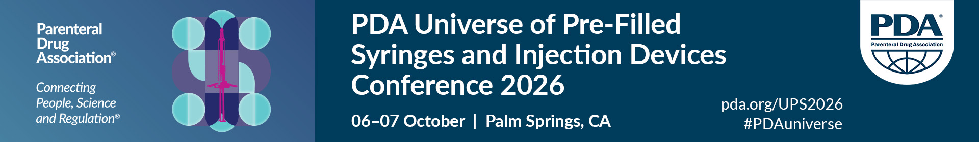 PDA Universe of Pre-Filled Syringes and Injection Devices Conference 2026 Event Banner